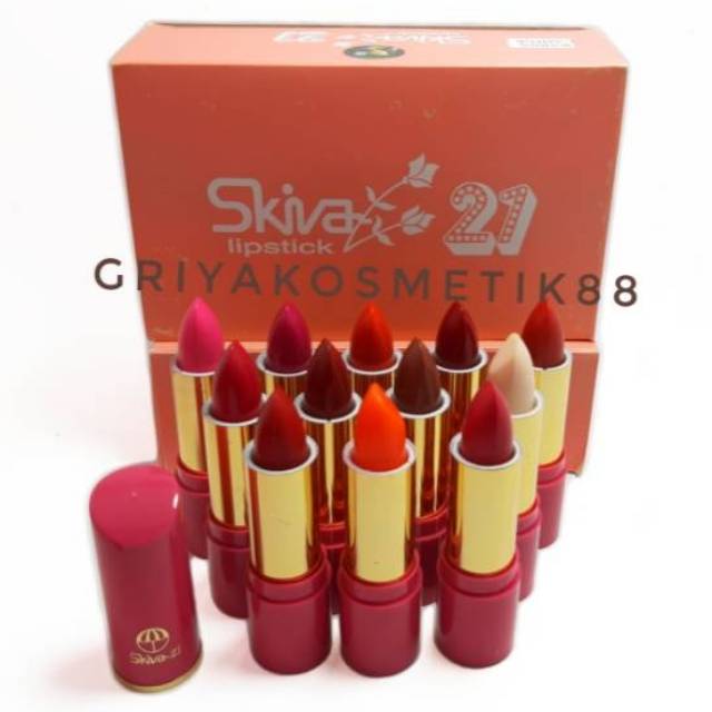 LIPSTIK SKIVA 21 BPOM WARNA CAMPUR LUSINAN