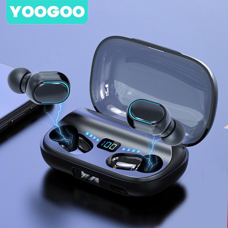 T11 Earbuds Wireless Earphone Bluetooth Headset 5.0 TWS Earpods Olahraga Tak Terlihat Powerbank