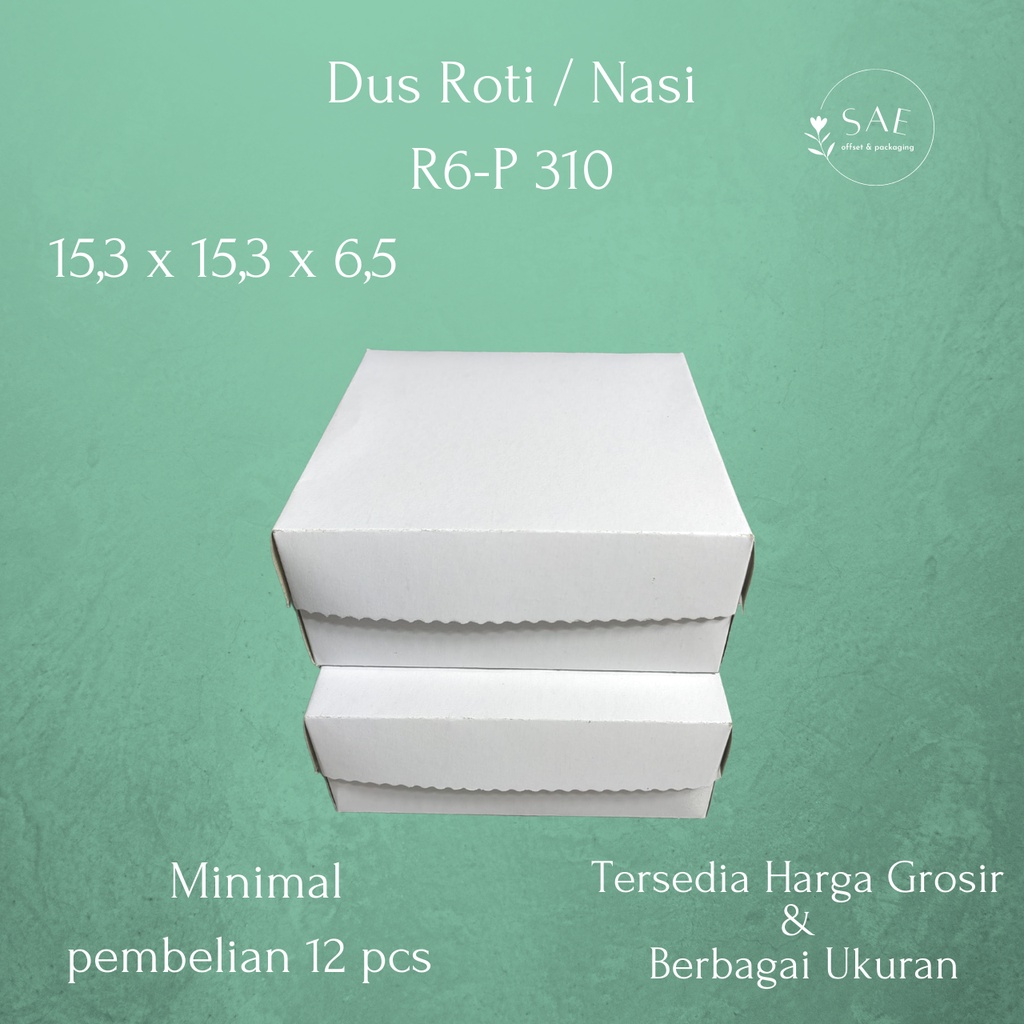 

DUS / KEMASAN KUE / SNACK / ROTI / NASI POLOS R3P-310, R5P-310, R6-P310