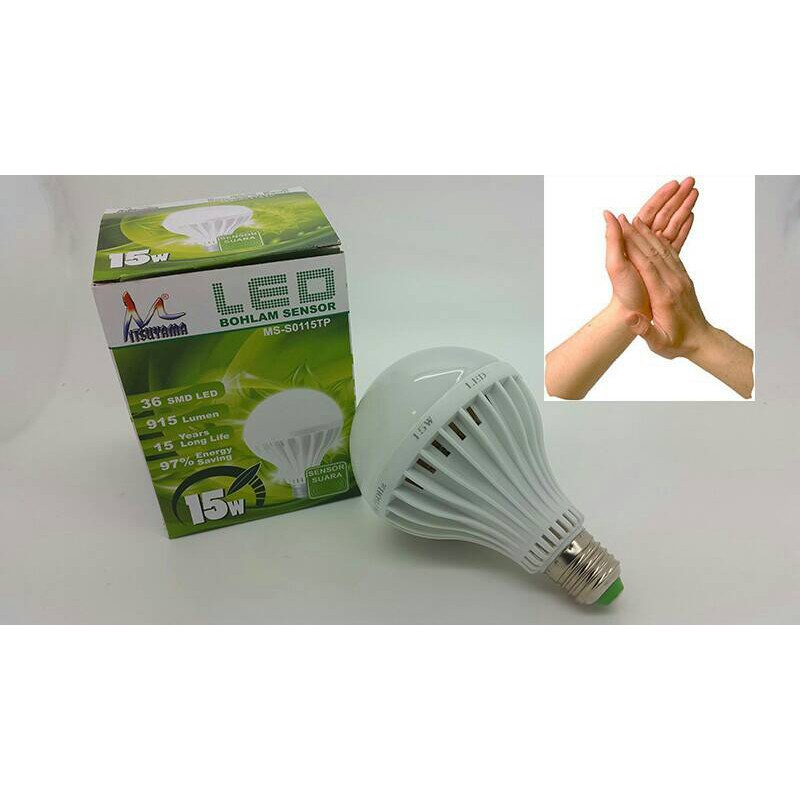 Lampu LED Sensor Suara Tepuk Tangan 15 W / Lampu LED Terang