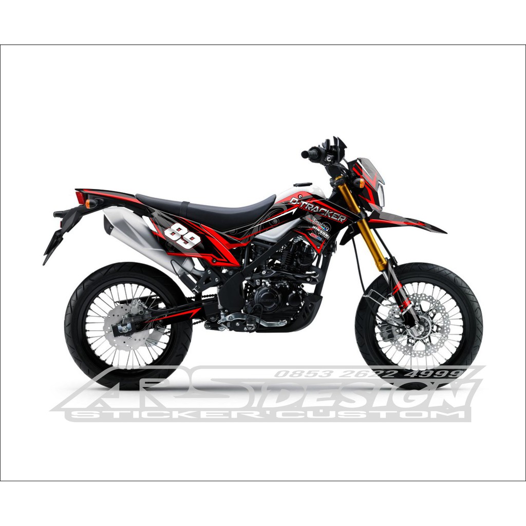 decal sticker kawasaki Dtracker grafis merah
