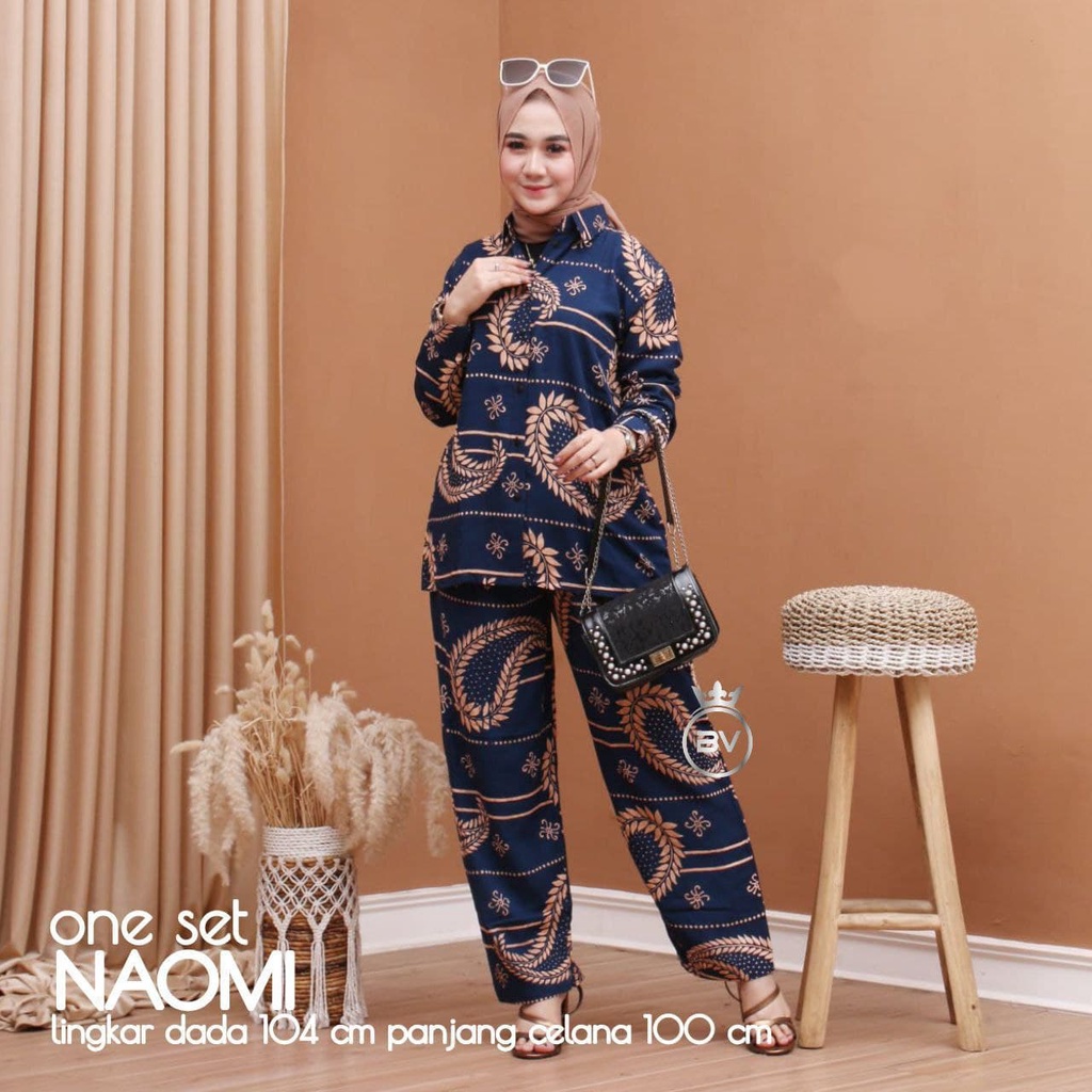 ONE SET  NAOMI 2 in 1 (ATASAN  + CELANA ) / SETELAN WANITA KEKINIAN / SET RAYON