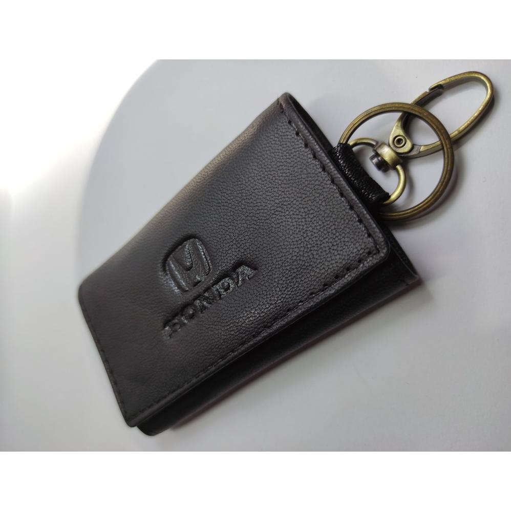 Gantungan Kunci Kulit Asli/ Dompet STNK muat STNK Mobil Logo Honda Hitam
