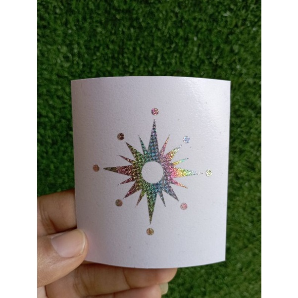 

stiker custom hologram logo dan nama