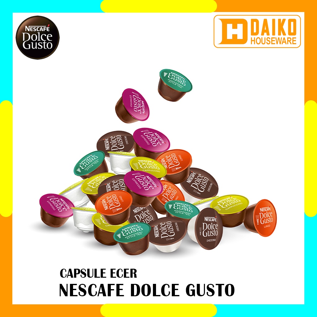 Capsule Nescafe Dolce Gusto Eceran Mix Rasa Original Nestle Starbucks Nescafe Dolce Gusto Cappuccino Grande Intenso Espresso Intenso Latte Macchiato Milk Tea Americano Flat White Ecer Harga Expired Date Panjang