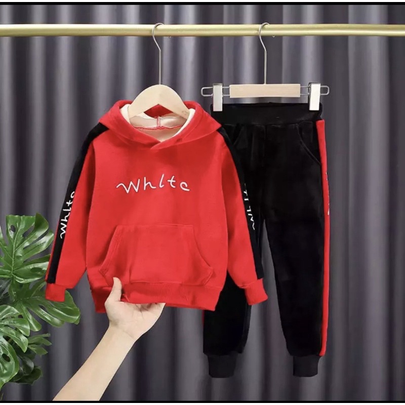 SETELAN HOODIE JOGER BAYI ANAK MOTIF WHITE USIA 6 BULAN-5 TAHUN BAHAN BABYTERRY LEMBUT TERBARU TERLARIS/ SETELAN HOODIE JOGER BAYI ANAK LAKI- LAKI/ SETELAN HOODIE JOGER BAYI ANAK PEREMPUAN/ SETELAN HOODIE JOGER BAYI ANAK COWOK/ HOODIE ANAK MOTIF WHITE