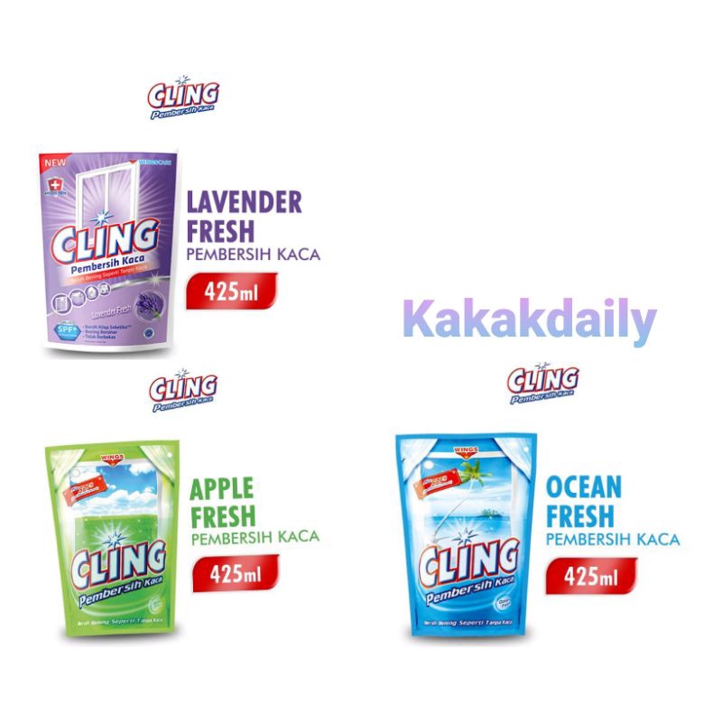 CLING Pembersih kaca Biru 425Ml