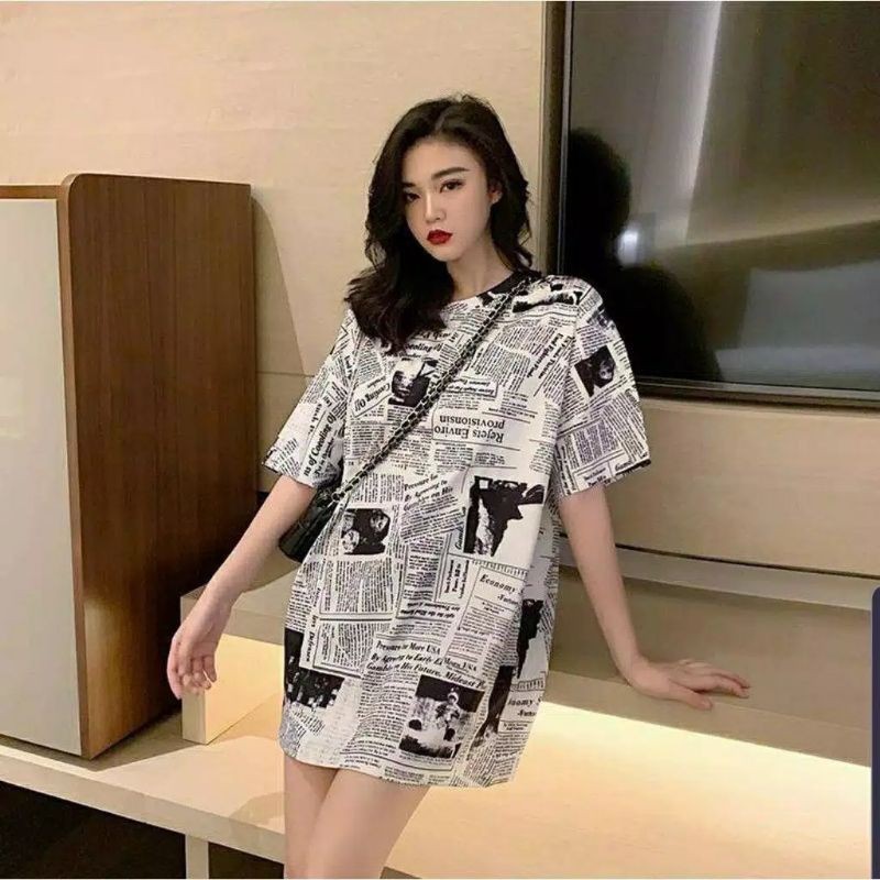 Baju Kaos Korea Motif Koran