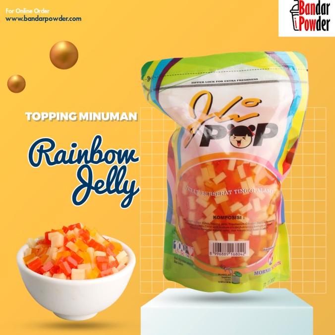 

\"\"\"\] Rainbow Jelly 500gr - Topping Minuman Jelly Pelangi - Bandar Powder