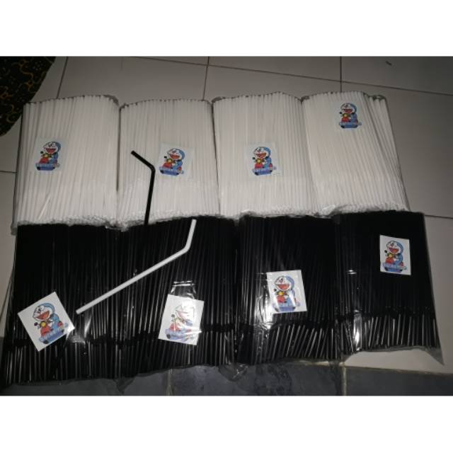 

Sedotan flexibel / sedotan tekuk warna hitam & putih