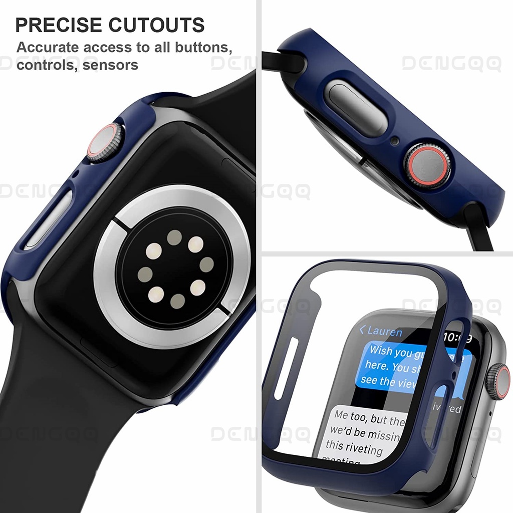 Avv Watch Case 45 /44 /41/40mm Dengan Pelindung Layar HD Tempered Glass Kompatibel Dengan AP Watch SE/8 /7 /6 /5 /4