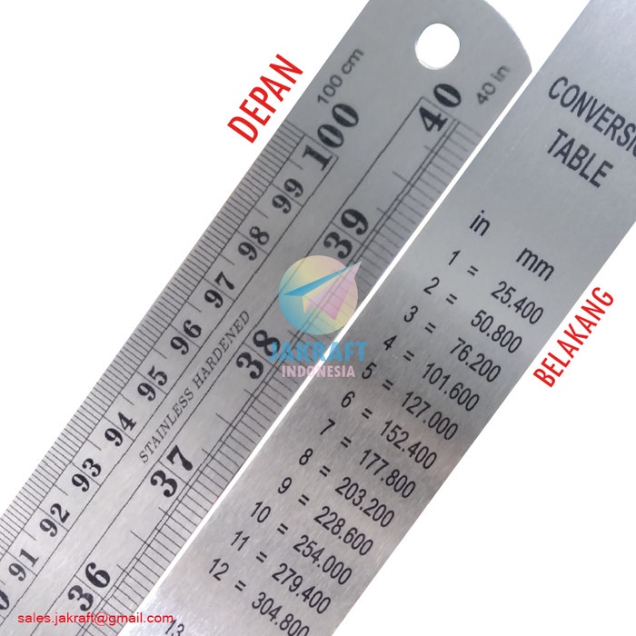 

Dijual Penggaris Panjang Besi 100 Cm 40" Inch + Tabel Stainless Steel Ruler Terbatas