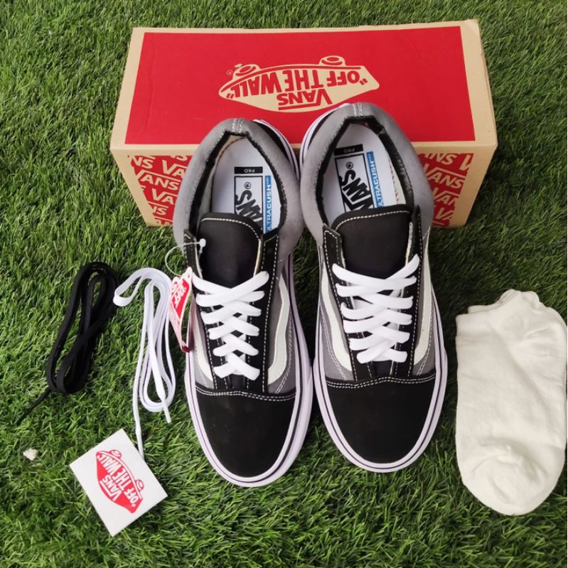 SEPATU PRIA VANSS OLDSKOOL BLACK GRAY CLASIK WAFLE DT BNIB MADE IN CHINA PREMIUM IMPORT SEPATU WANITA SEPATU SNEAKERS