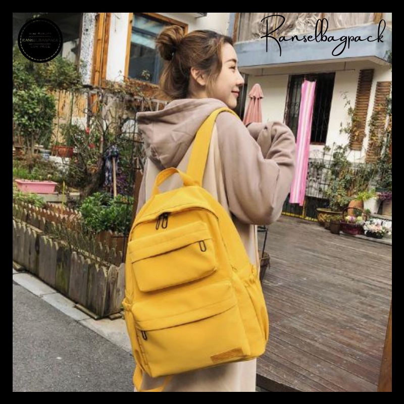 Tas Ransel - Backpack Punggung Import Korea Sekolah Kuliah Outdoor Stylish Multifungsi Cewek
