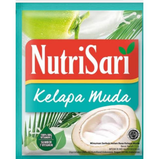 

Nutrisari kelapa muda per renteng isi 10 sachet