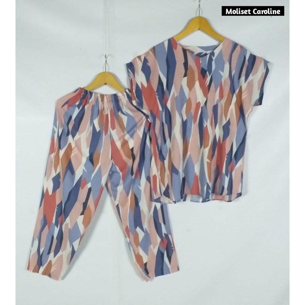 Setelan Piyama Babydoll Lengan Pendek Kekinian Baju Tidur One Set Rayon Premium Wanita Dewasa Busui-Caroline