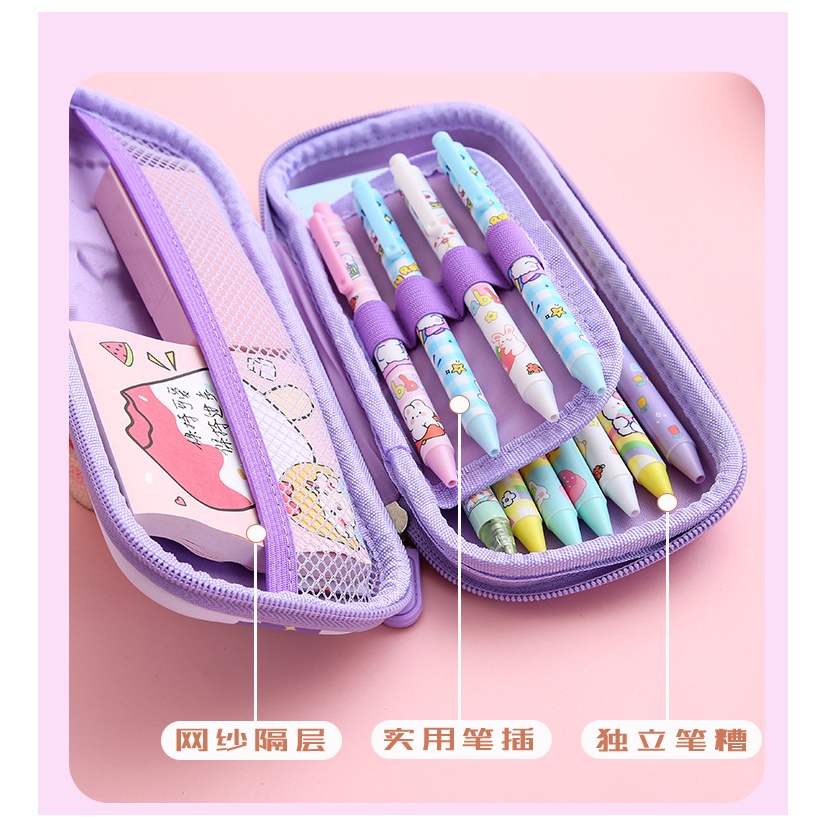 Tempat Kotak Pensil Anak Karakter Astronot unicorn 3D Waterproof CS03