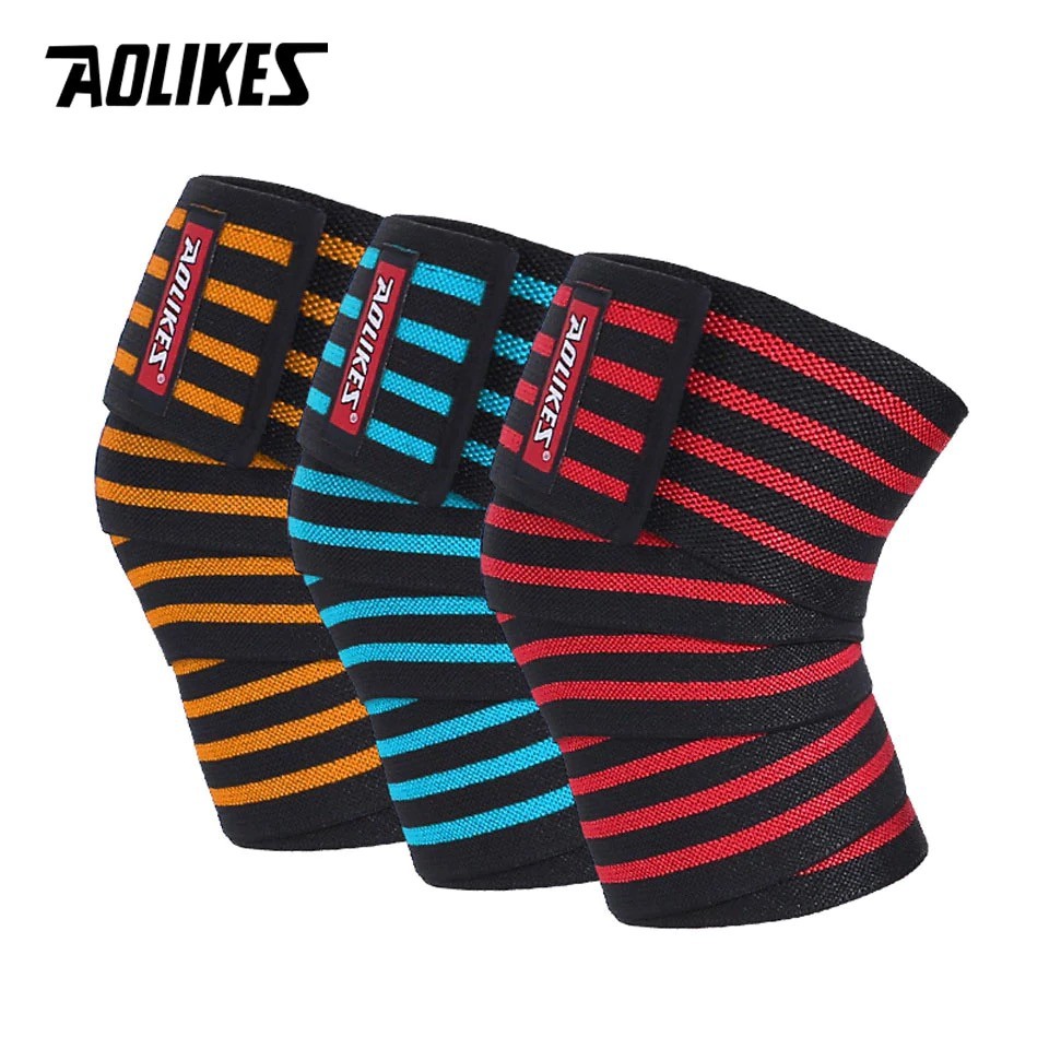 AOLIKES 7167 Knee Wrap / Knee Brace Support for Powerlifting - Deker Pelindung Lutut Kaki Olahraga