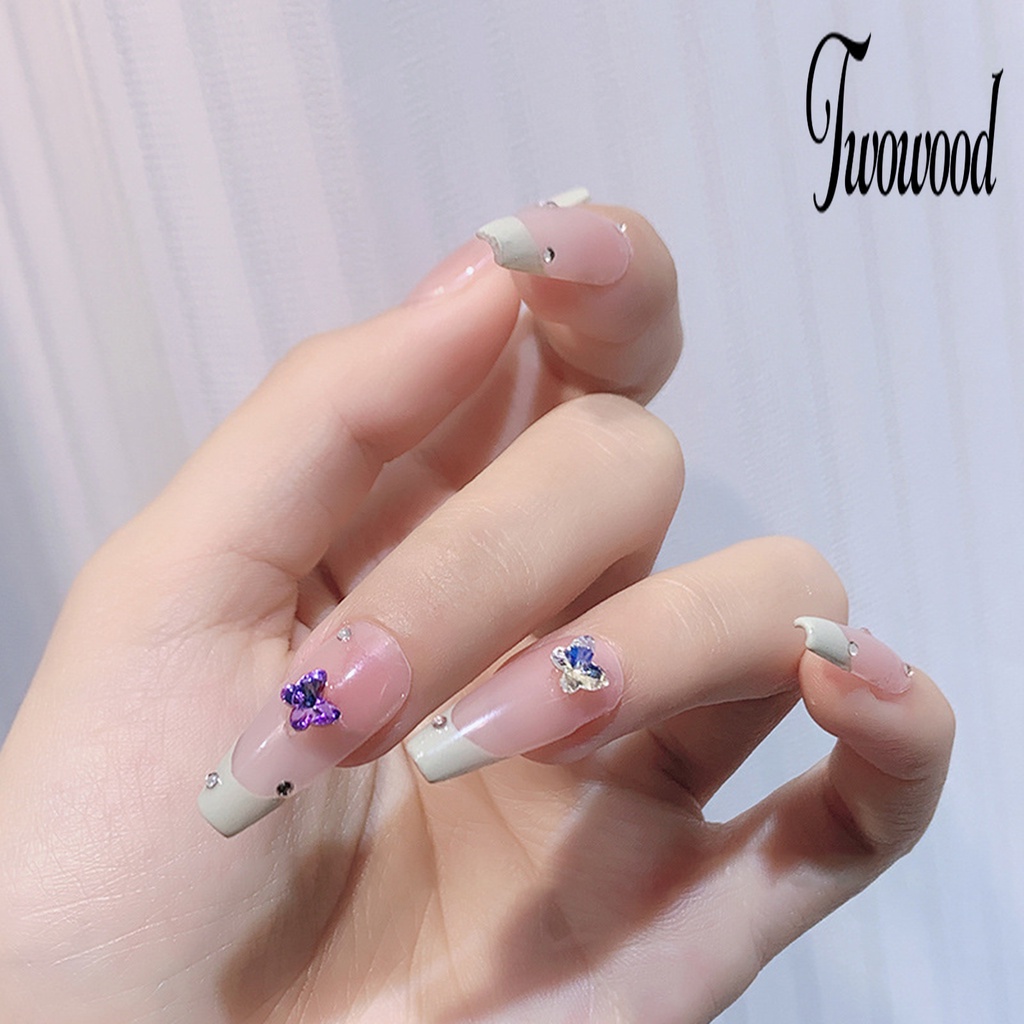 20pcs Ornamen Kupu-Kupu 3D Permukaan Kaca Untuk Dekorasi Nail Art