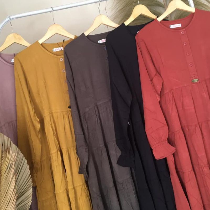 Long Tunik Salvina Ori by Salvina.ys Free Masker Tulle (Brukat Pesta/Kondangan)