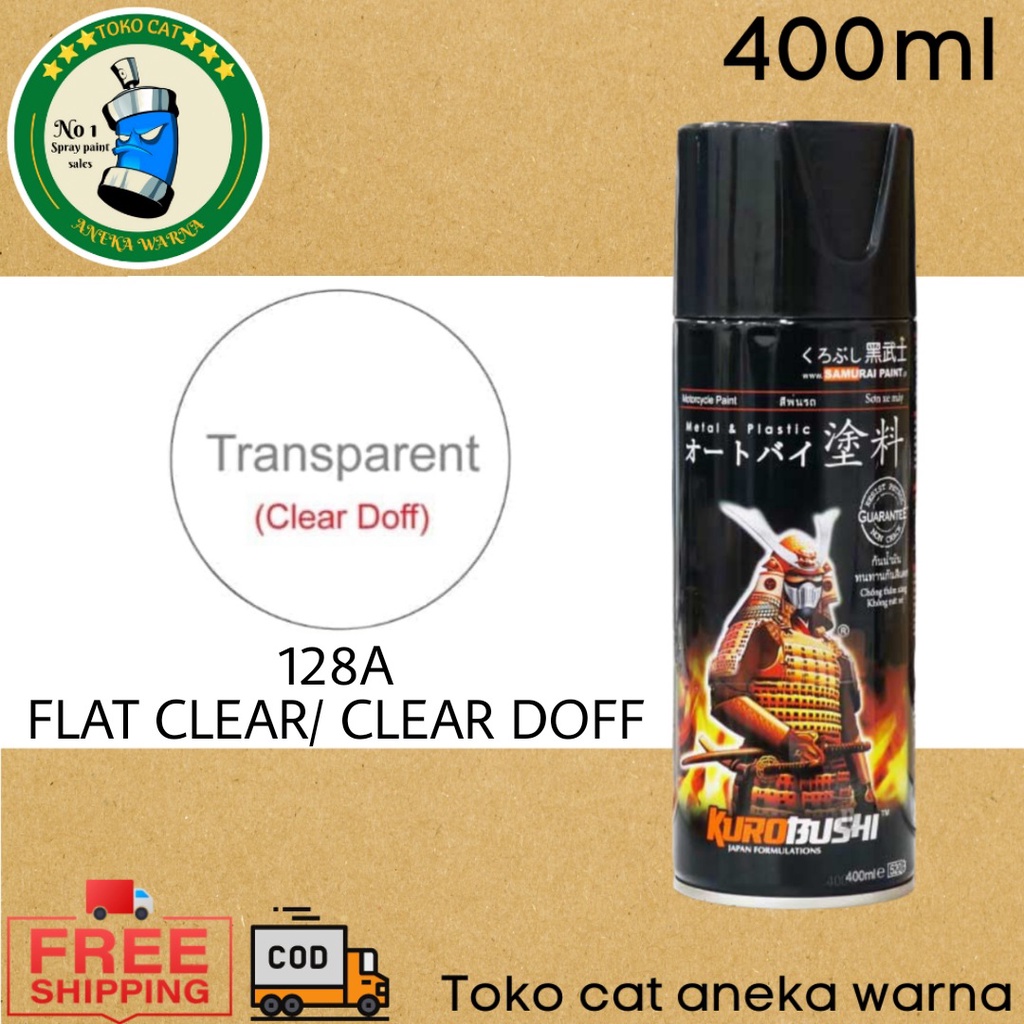 SAMURAI PAINT 128A FLAT CLEAR DOFF 400ml CAT SEMPROT SPRAY PAINT PILOX PILOK