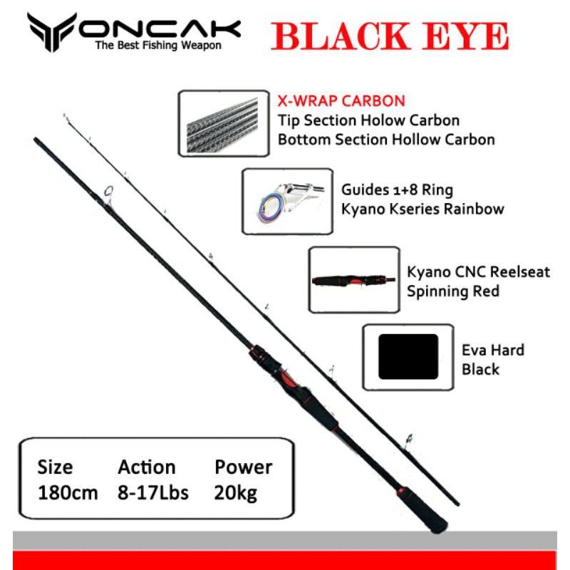 joran oncak black eye 180 dan 195 carbon hollow