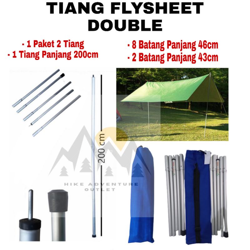 AWNING POLE TIANG FRAME FLYSHEET ALUMUNIUM TENDA CAMPING