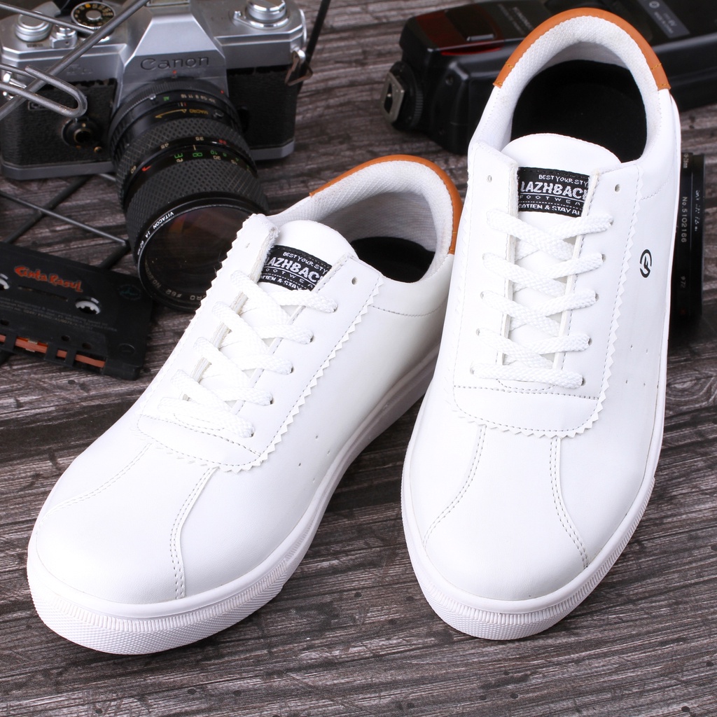 Favonia White | Sepatu Sneakers Putih Casual Original Polos Pria Cowok Ori Footwear | Flazhback x FORIND