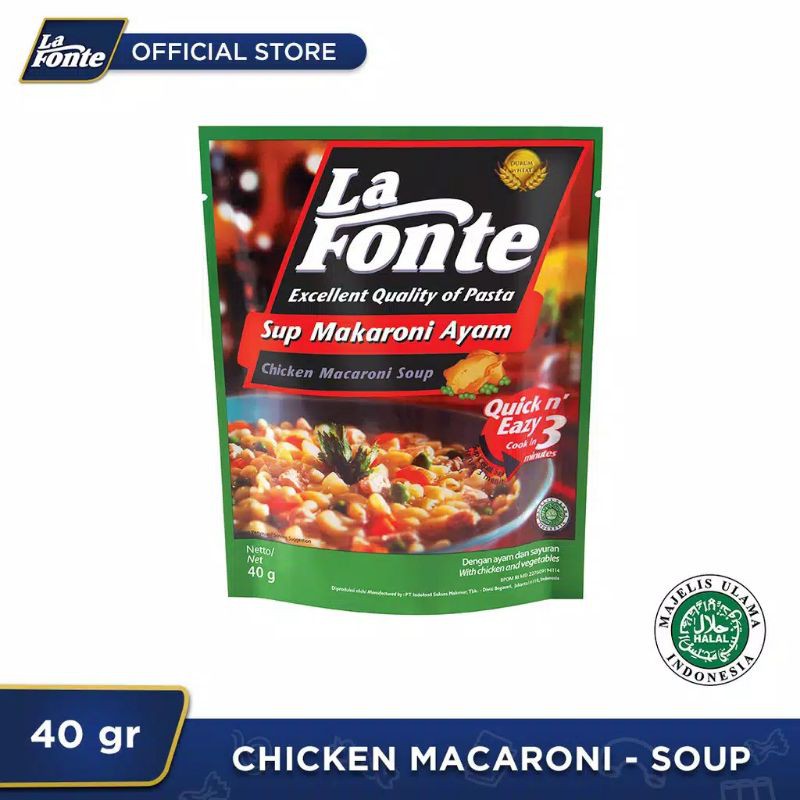 La Fonte sup macaroni ayam 40 gram