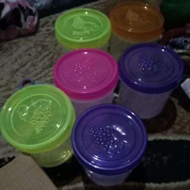 6 Pcs Toples Plastik Drat 1000 Gr/ Toples Anggur/ Toples Plastik Putar/ Toples Bumbu