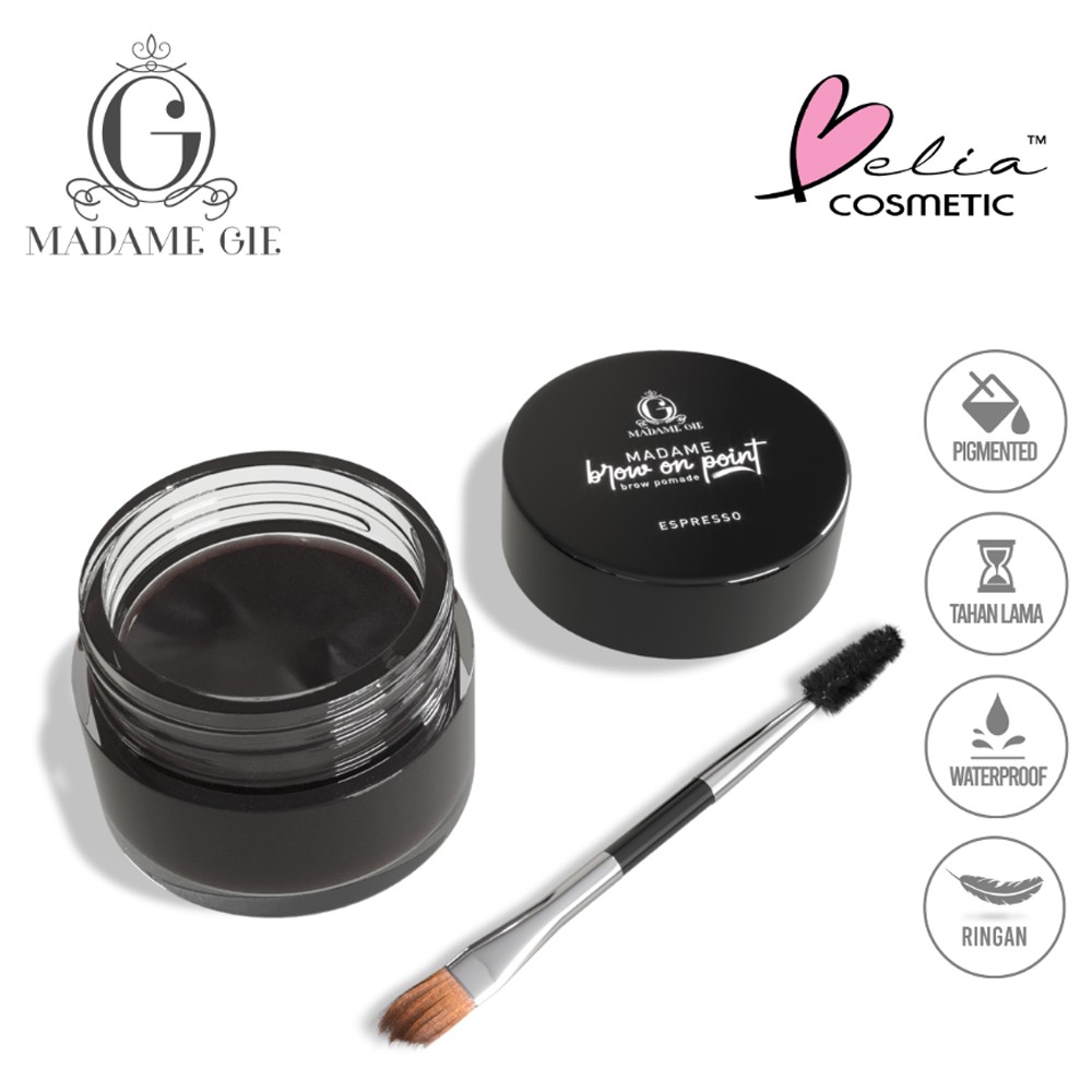 ❤ BELIA ❤ Madame Gie Madame Brow On Point – Eyebrow Pomade Cream Pensil Alis Waterproof (✔️BPOM)