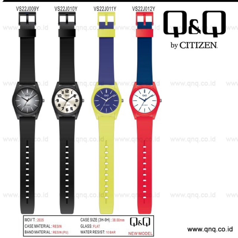 Q&amp;Q Jam Tangan Casual Analog Rubber - VS22 VS22J Water Resist