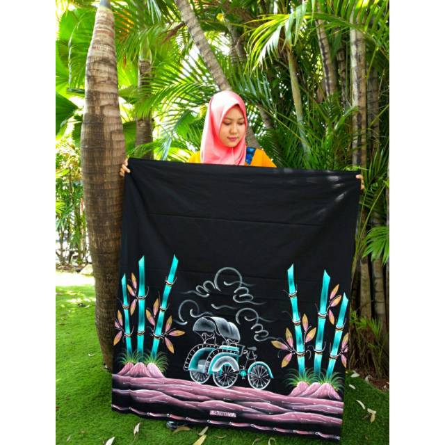 Sarung lukis becak cinta