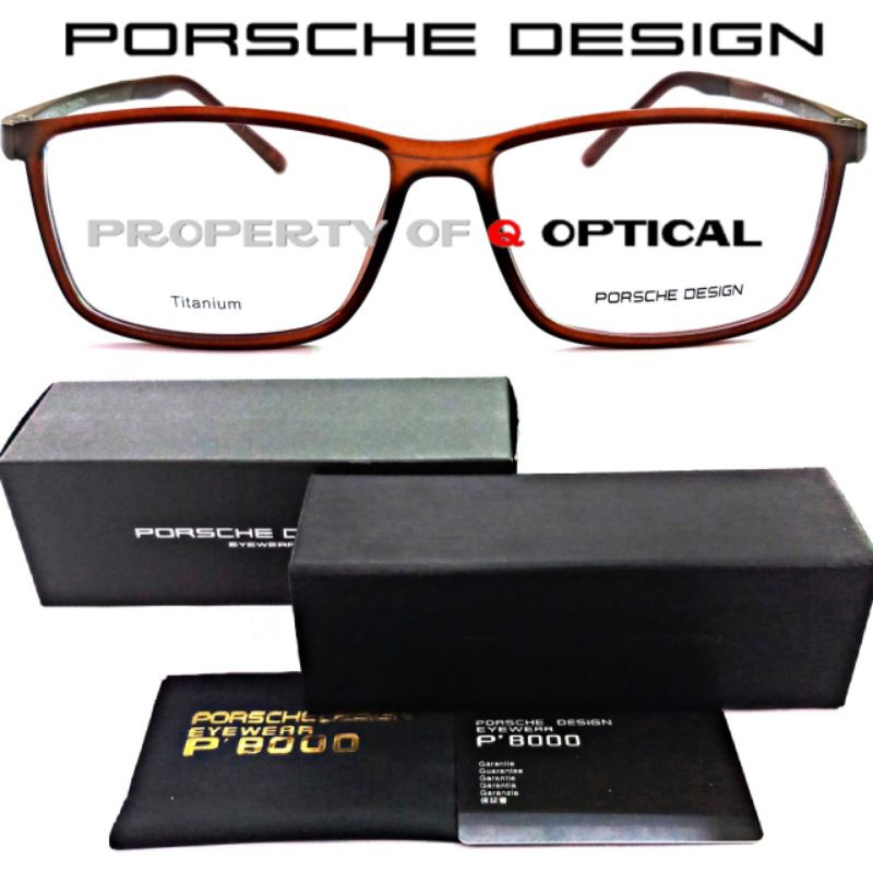 Kacamata Frame Pria Porsche Design P8228-E Matte Brown Model Elegan