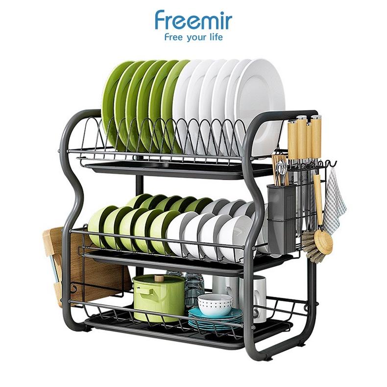 FREEMIR 3 SUSUN BENTUK B RAK PIRING MULTIFUNGSI RAK KUAT DENGAN NAMPAN DAPAT DIKERINGKAN TERLARISS..