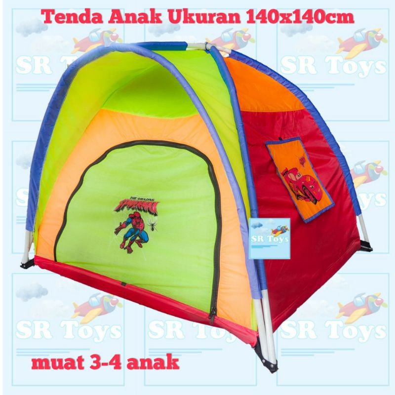 Tenda Anak Murah Karakter 140x140cm Dobel Pintu dan Jendela