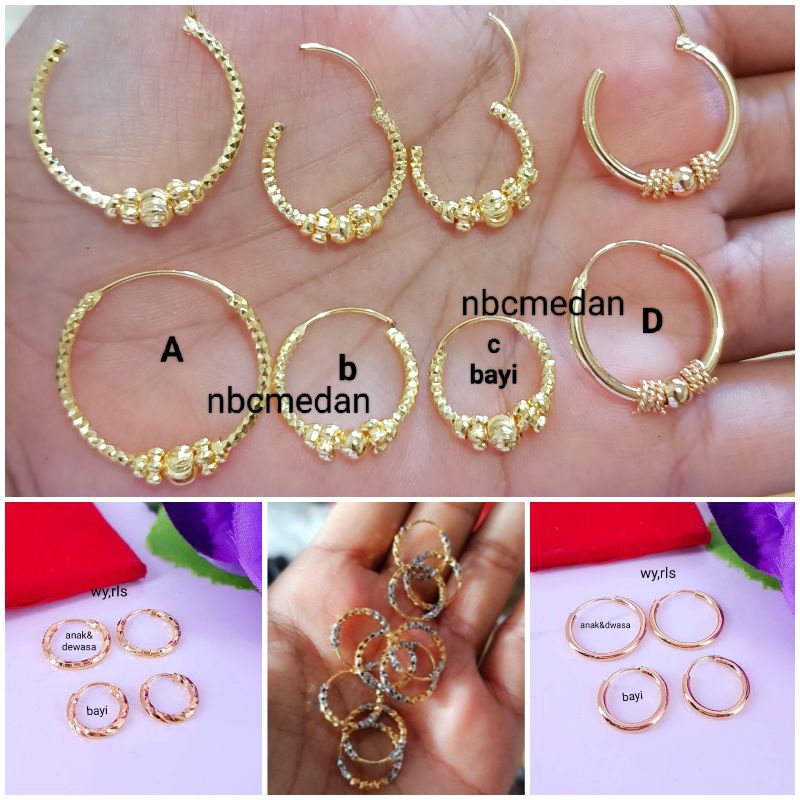 Anting bulat ,cocok untuk anak, bayi dan dewasa ,tidak luntur