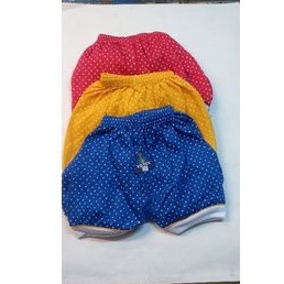 Celana pendek petak warna cas bermotif bintik bintik