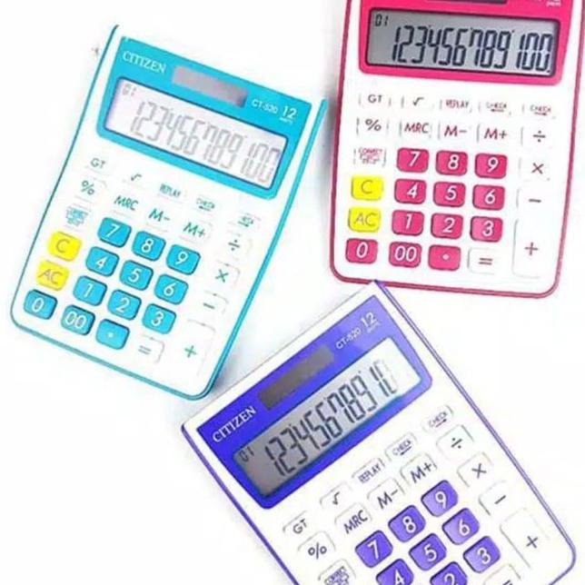 

(givm -88) KALKULATOR CITIZEN CT - 520 WARNA 12 DIGIT CHECK CORRECT MANIS COLOUR CALCULATOR [gc -571]