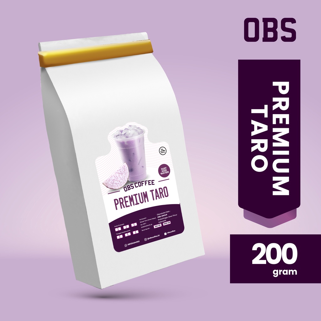 

Bubuk Minuman TARO PREMIUM Cafe 200g | Taro Powder | OBS Premium
