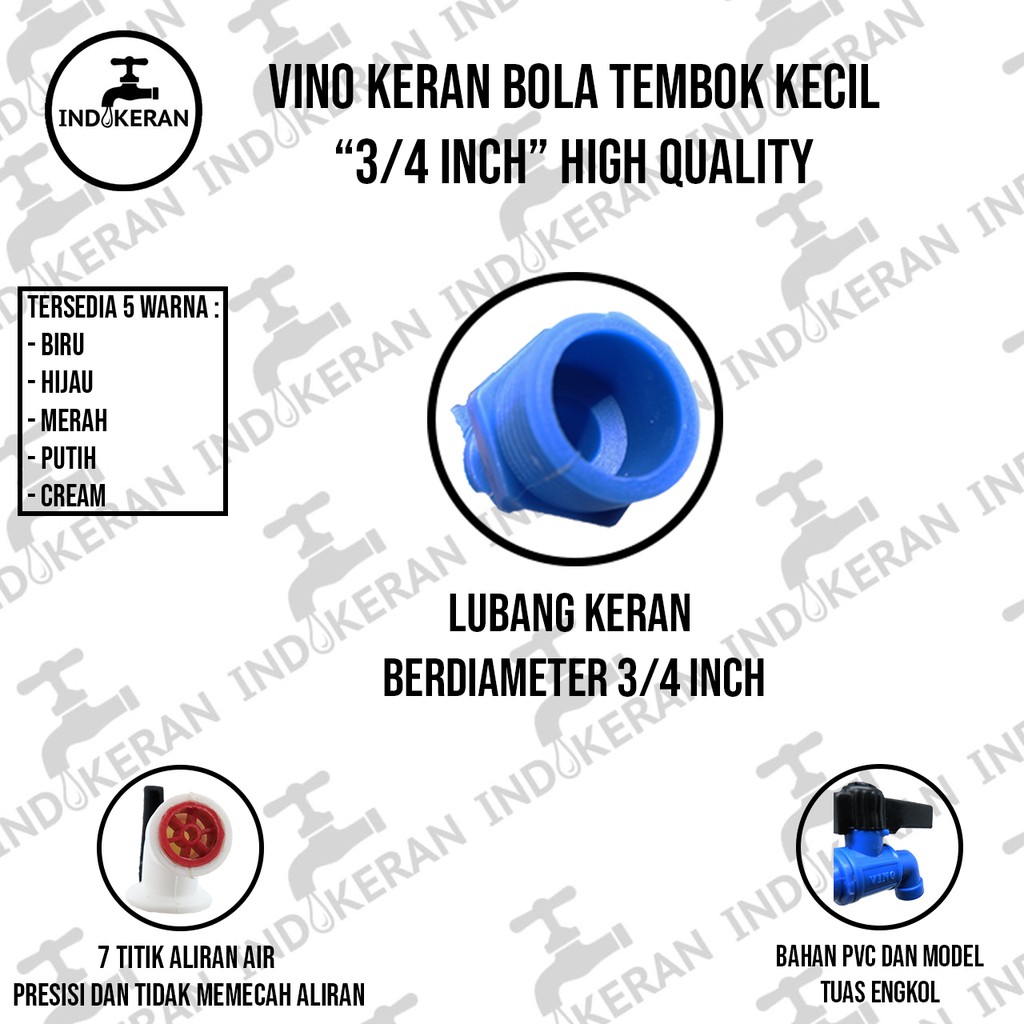 VINO - Kran Air Bola Tembok Kecil - 3/4 Inch - High Quality