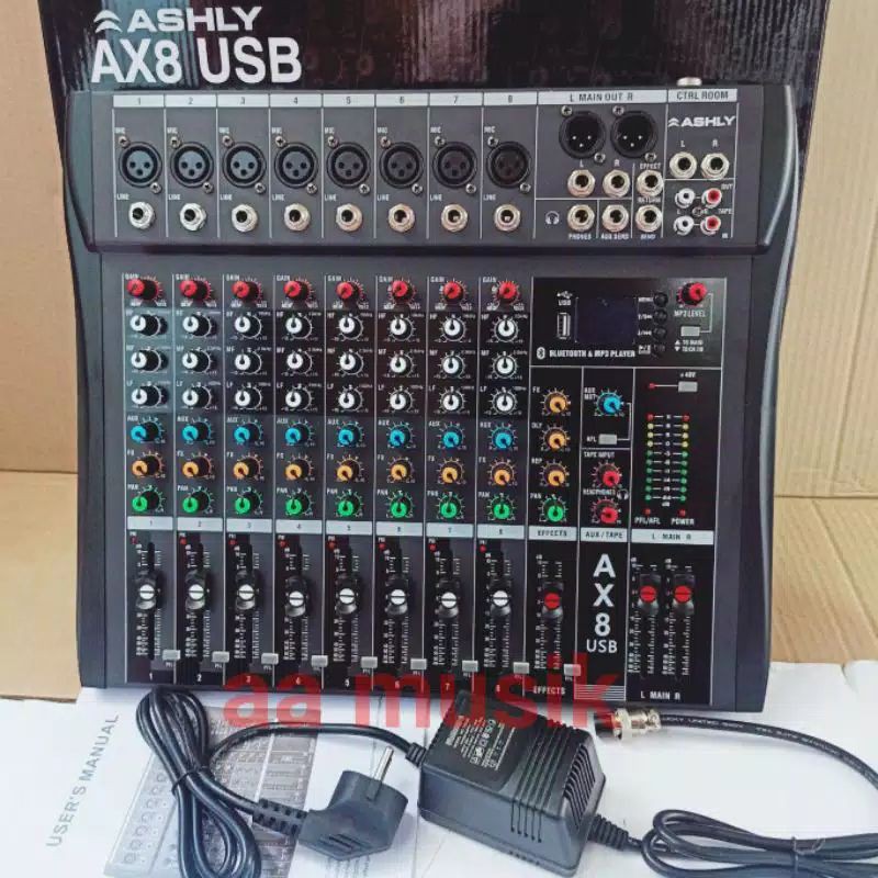 Mixer ashley 8 chanel type AX8 USB& Bluetooth connecting