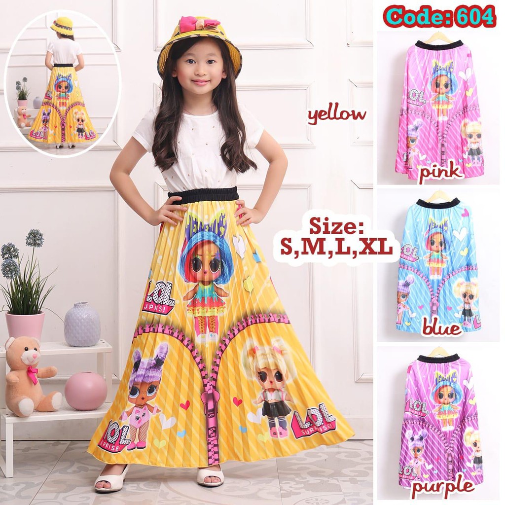 [GROSIR] 604 - ROK PLISKET ANAK GAMBAR LOL SURPRISE