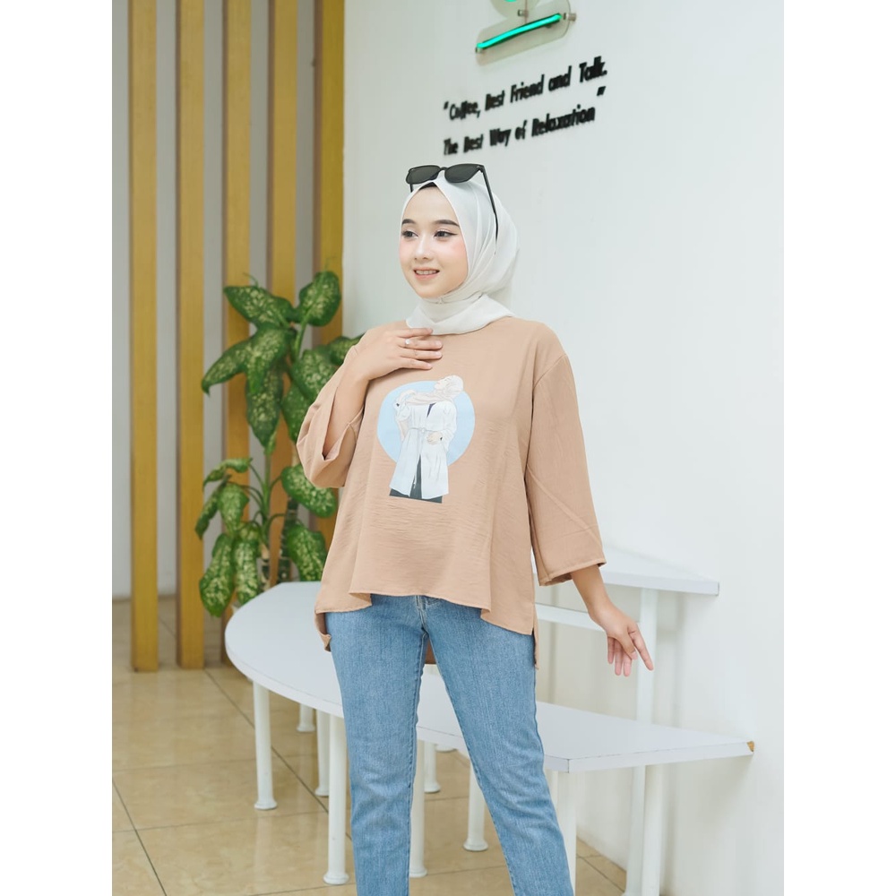 KAOS VIRAL WANITA OVERSIZE // KARAKTER POLOS SIKU TUMBLR TEE // BAJU KEKINIAN TERBARU // ATASAN VIRAL WANITA // LENGAN 7/8 // COMBED PREMIUM // TERMURAH TERLARIS