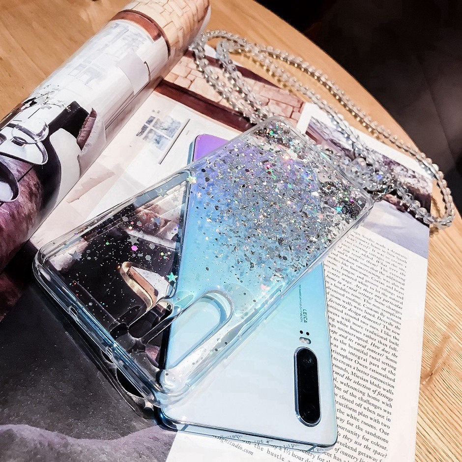 Soft case TPU Transparan glitter pearlescent cover iPhone 13 12 11 Pro Max XR X Xs Max 6 6s 7 8 Plus