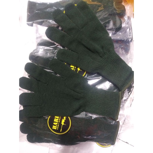 Sarung Tangan kain Hijau Army polos