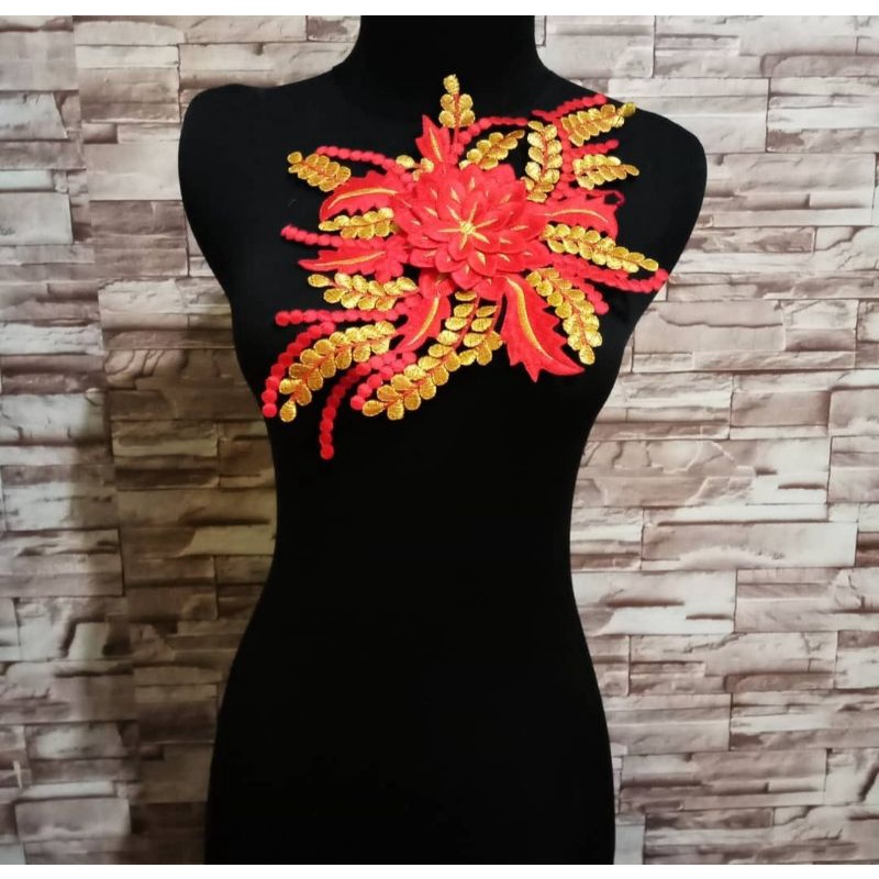 Renda Bordir bunga timbul