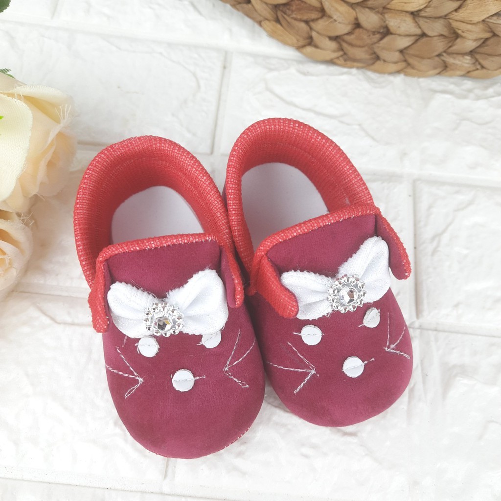 [TAMAN SEPATUKU] SEPATU TRENDY MURAH PREWALKER ANAK PEREMPUAN  0-12 BULAN KARTUN KUCING LUCU FPX11