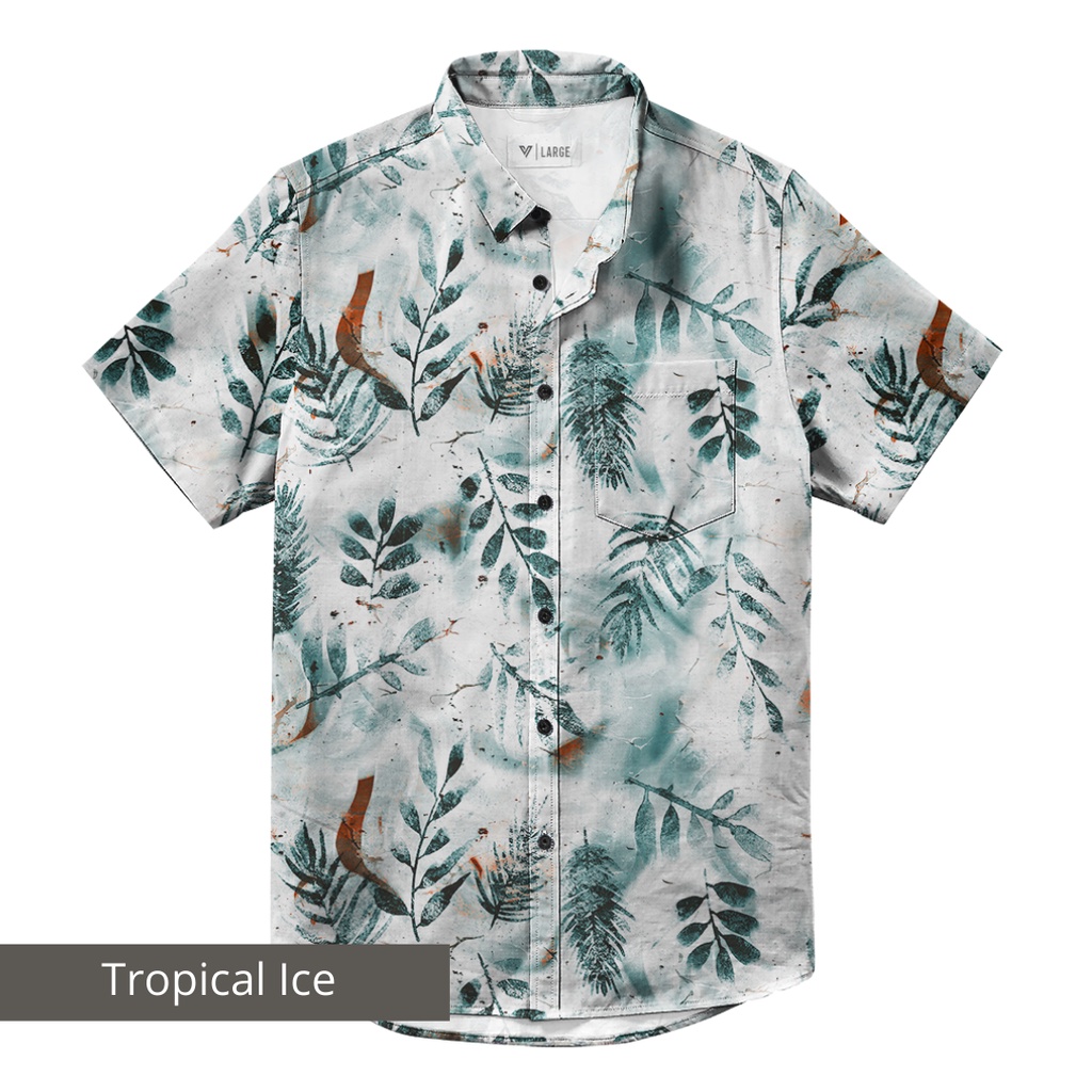 Jual Vistula Kemeja Pantai Full Print Motif Hawaii Pria Tropical Ice