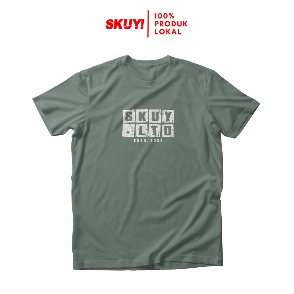Skuy Kaos Dewasa Unisex Lengan Pendek Mineral Green Katun Combed 24s SKY46